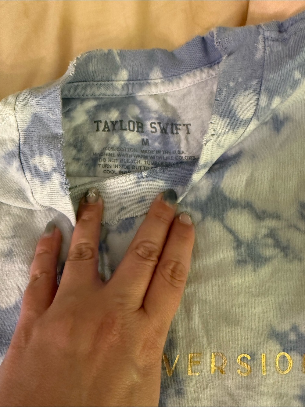 Official Taylor Swift (Taylor’s Version) Tie-Dye Tee with Gold Lettering - Picture 3 of 3